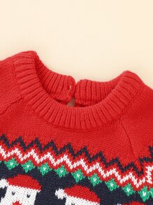 Baby Christmas Santa Claus Red Sweater - Red - View 6