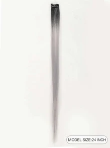 Clip In Long Straight Synthetic Hair Extension - Multicolor - View 2