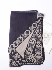 1pc Fashionable Split Open Front Cape Shawl - Multicolor - View 5