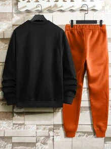 Manfinity Homme Bộ hai mảnh Nam Dây kéo Túi Slogan Giải trí - Nhiều màu - Xem 2