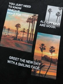 Manfinity Homme Bộ hai mảnh Nam Dây kéo Túi Slogan Giải trí - Nhiều màu - Xem 3