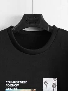 Manfinity Homme Bộ hai mảnh Nam Dây kéo Túi Slogan Giải trí - Nhiều màu - Xem 5