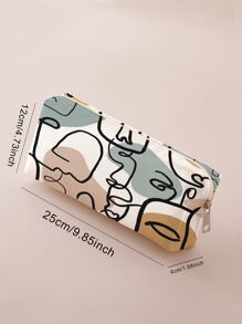 1 pieza Estuche de lápiz con estampado de figura abstracta - Multicolor - Ver 4