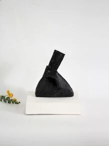 Glitter Bling,Shiny Glamorous,Elegant,Exquisite Minimalist Sequin Decor Hobo Bag Dinner Bag,Evening Bag For Party Girl,Woman,For Female Perfect For Party,Wedding,Prom,Dinner/Banquet,For Best Gift For Women - Black - View 1