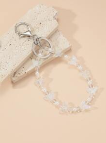 蝴蝶珠子鑰匙鍊 - 無色 - 查看 2