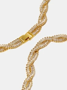 MOTF PREMIUM 方晶鋯石裝飾項鍊 - 金黃色 - 查看 9