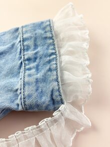 1roll DIY Webbing Lace - White - View 3