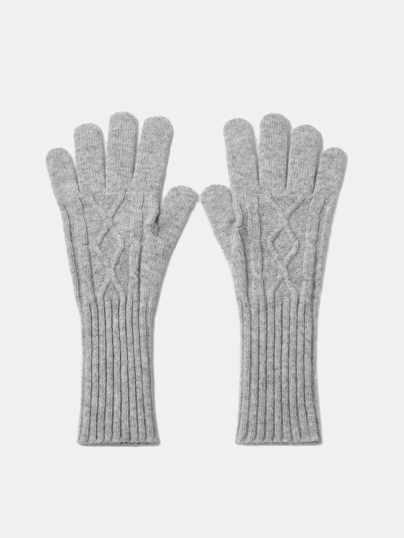 MOTF PREMIUM 100% WOOL SOLID SHOW FINGER TOUCHSCREEN GLOVES - Grey - View 1