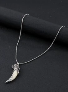 Aleación de collar con colgante de dientes de lobo para hombres de moda y populares para regalo de joyería y para una apariencia elegante - Multicolor - Ver 2