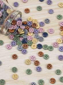 100pcs Random Color DIY Button, Small Round Button For DIY Sewing