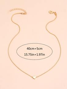 1 chiếc vòng cổ xương đòn hình trái tim đơn giản, phụ kiện hàng ngày/ngày tháng cho phụ nữ, trang sức bằng đồng cho ngày lễ tình nhân - Vàng - Xem 3
