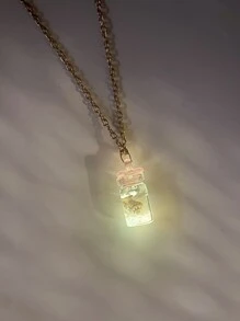 夜光漂流瓶吊墜項鍊 - 彩色 - 查看 2