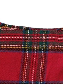 Tartan Bodycon Skirt - Red - View 4