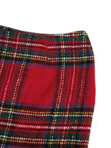 Tartan Bodycon Skirt - Red - View 5
