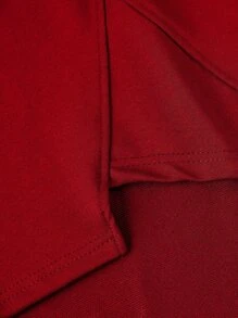 Manfinity Homme Men Slogan Graphic High Low Drawstring Hoodie - Burgundy - View 7