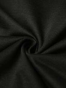 Manfinity Homme Men Contrast Trim Drawstring Hoodie, Plain, Long Sleeve, Casual, Boyfriend Daddy Gift, Fall - Black - View 4
