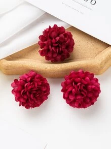 10入人造繡球花球 DIY 花環材料，派對裝飾、婚禮新娘花束、居家餐廳臥室窗台裝飾、花瓶裝飾，情人節新年裝飾，戶外花園返校季 - 酒紅色 - 查看 4