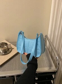 迷你針腳細節流浪包 - 淺藍色 - 查看 6