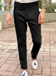 Manfinity Mode Men Slant Pocket Suit Trousers - Black - View 1