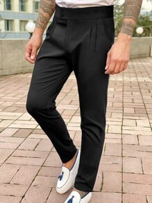 Manfinity Mode Men Slant Pocket Suit Trousers - Black - View 6