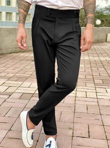 Manfinity Mode Men Slant Pocket Suit Trousers - Black - View 7