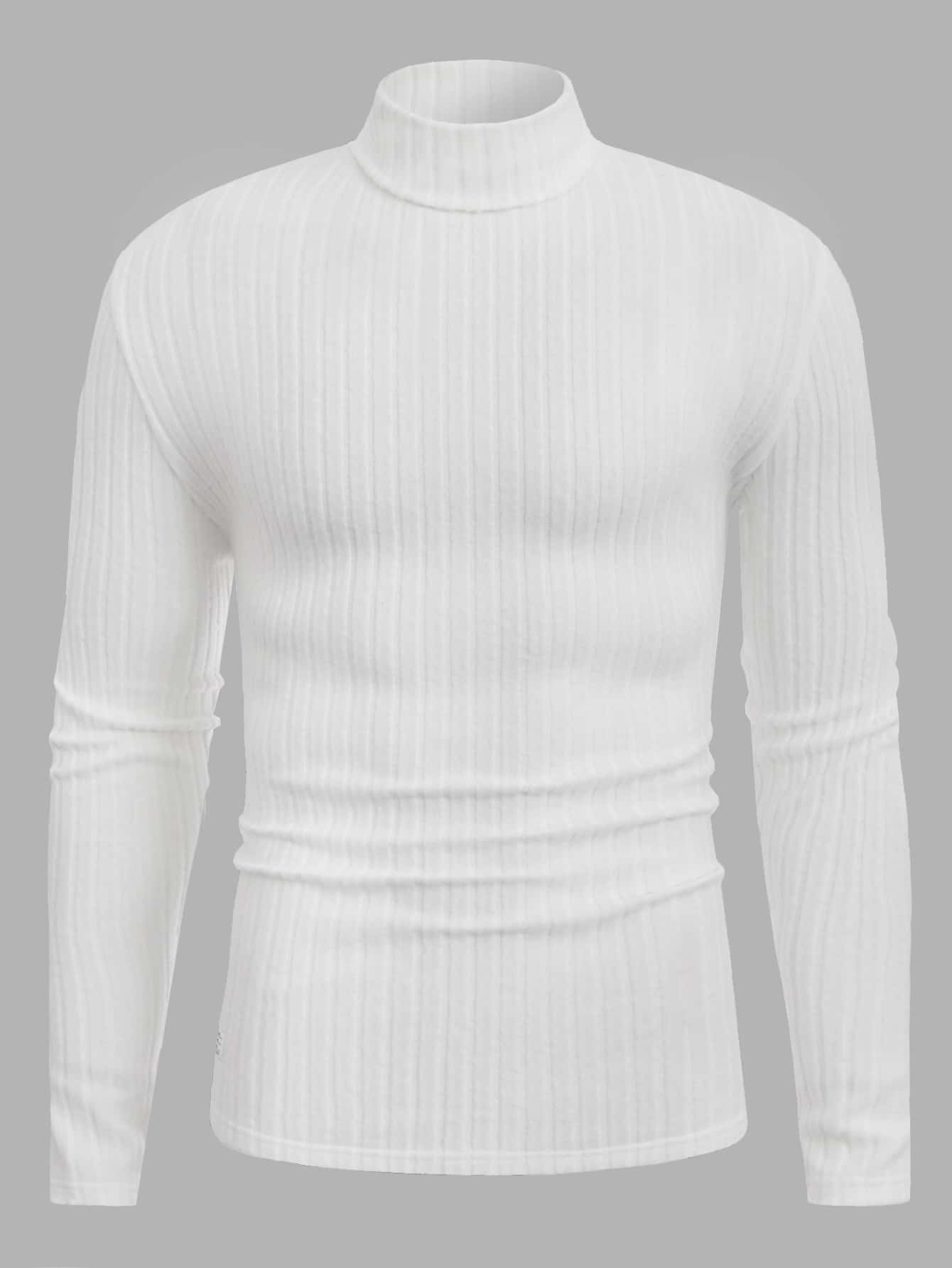 Manfinity RebelGame Tops Nam Đắp vá Gân đan màu trơn Giải trí - trắng - Xem 1