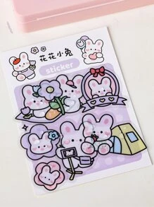 40入組卡通動物和植物印花貼花 - 彩色 - 查看 5