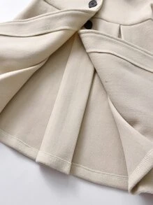 SHEIN 小女童蝴蝶結褶皺下擺腰帶花呢外套