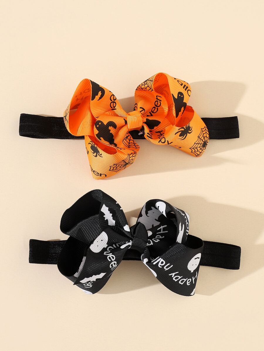 Halloween 2pcs Baby Ghost Pattern Headband - Multicolor - View 1