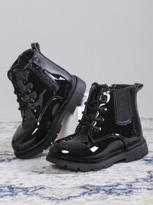 Casual & Comfortable Kids Ankle Boots, Black Color, Popular Style For Girls - Black - View 1