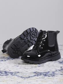 Casual & Comfortable Kids Ankle Boots, Black Color, Popular Style For Girls - Black - View 2