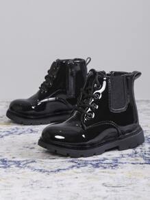 Casual & Comfortable Kids Ankle Boots, Black Color, Popular Style For Girls - Black - View 3