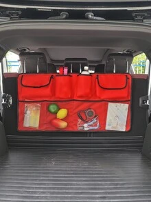 1pc Car Seat Back Hanging Storage Bag - Red - View 2