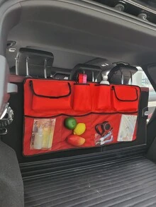 1pc Car Seat Back Hanging Storage Bag - Red - View 4