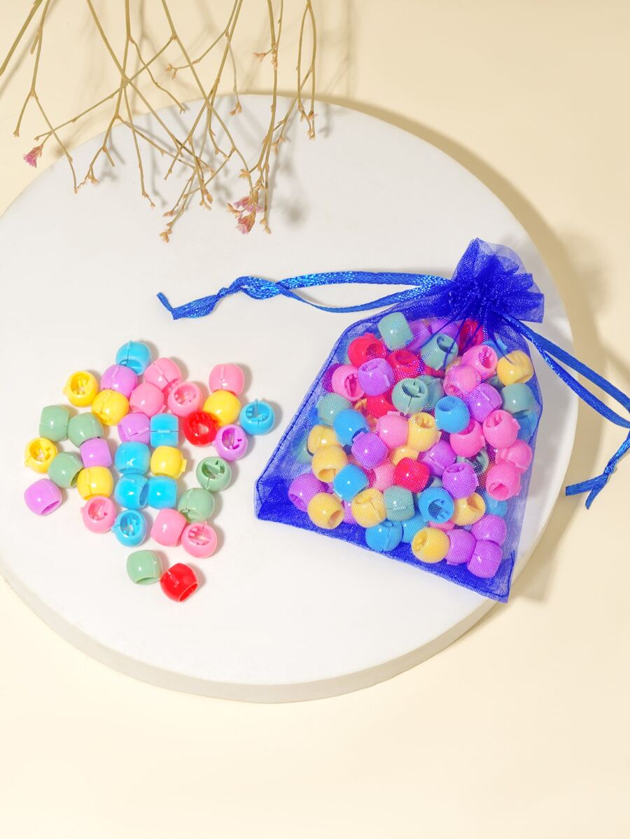 100入組小女童簡約髮爪 - 彩色 - 查看 1