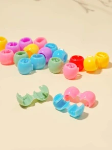 100入組小女童簡約髮爪 - 彩色 - 查看 3