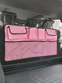 Car Backseat Hanging Storage Organizer Bag, Large Capacity - Pink - View 4