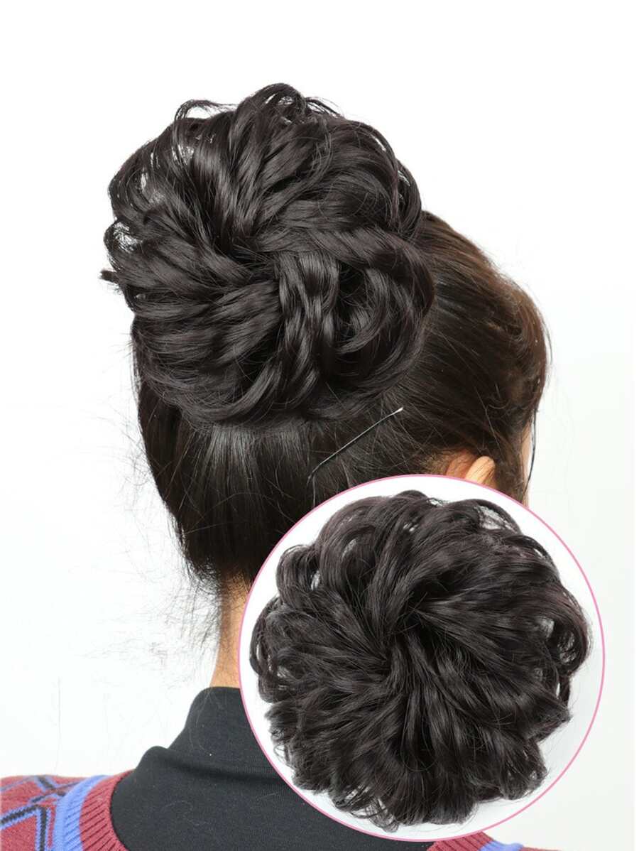 Pieza De Cabello Extensiones De Cola De Caballo Con Banda De Goma Elástica Extensiones Updo Pelucas Sintéticas De Cola De Caballo Para - Negro - Ver 1