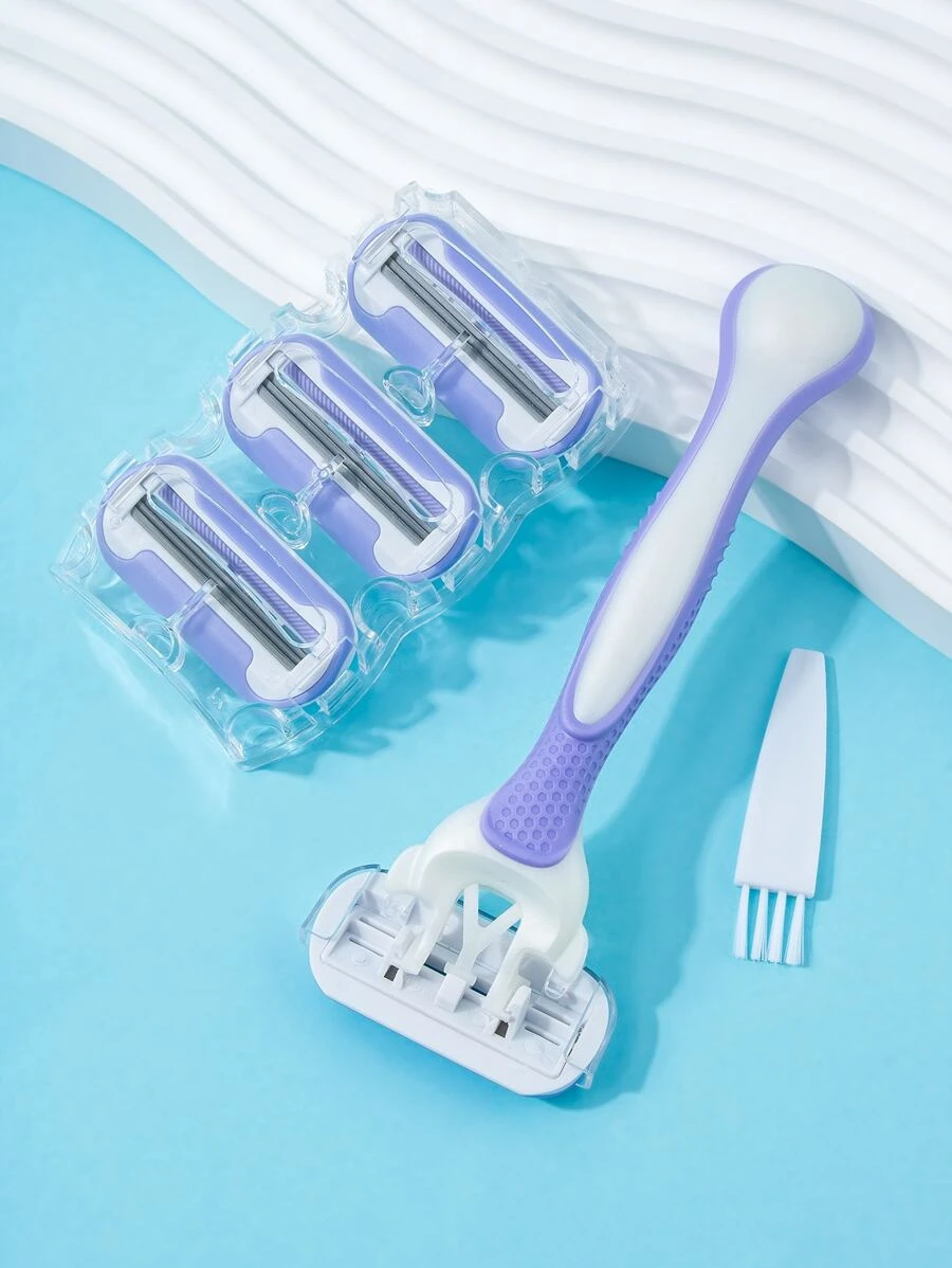 1pc Hair Removal Handle & 4pcs Replacement Head ,Hair Products And Accessories For Barber Salon Beauty Travel Essentials