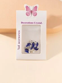 20pcs Crystal Glass Butterfly Nail Art Decorative Sticker - Blue and White - View 3