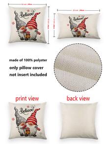 Christmas Gonk Pattern Outdoor Cushion Cover Without Filler - Multicolor - View 3