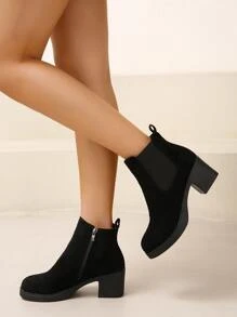 Zip Side Faux Suede Classic Boots