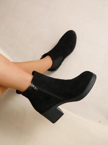 Zip Side Faux Suede Classic Boots