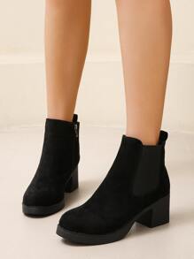Zip Side Faux Suede Classic Boots