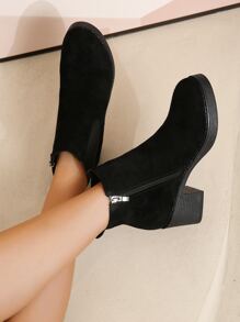 Zip Side Faux Suede Classic Boots