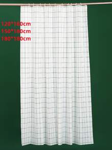 Plaid Print Shower Curtain - Black and White - View 7