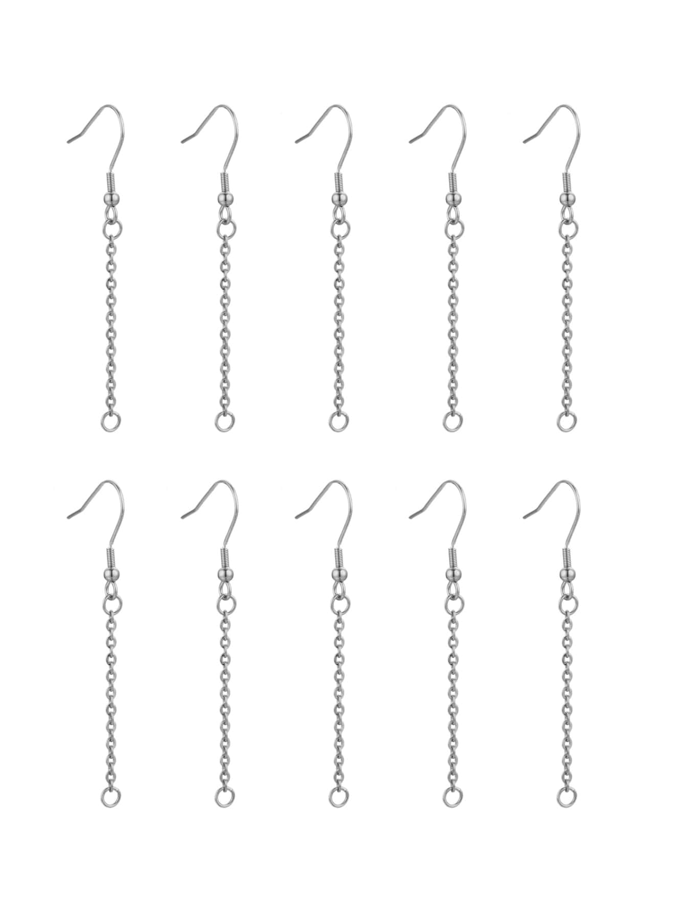 10pcs,Stainless Steel Ear Wires Ear Hook Matching Chain Ear Hook Connector DIY Earrings Jewelry Accessory Making