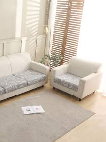 1入組葉子圖案有彈性沙發座墊套 - 彩色 - 查看 3