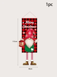 1入組聖誕小矮人和標語圖案懸掛旗