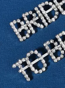 2pcs Women's 'Bride To Be' Rhinestone Letter Hair Clip For Bride Party Halloween - Silver - View 5
